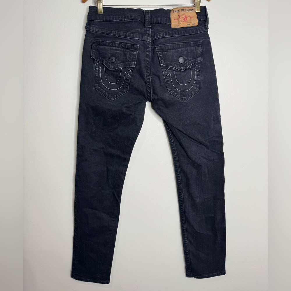 True Religion Men’s‎ Black Rocco Flap Back Slim Y2K Style Denim Jeans Size 30